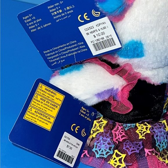Build A Bear Smallfry Buddies Hearts & Hugs 7" Plush Skeleton Witch Dress Tags - Picture 6 of 9